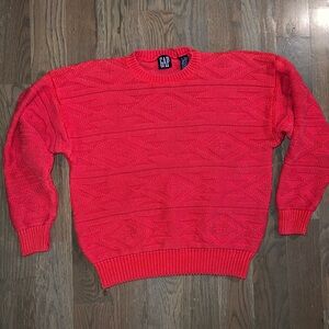 VINTAGE Men’s Gap Sweater XL Red Diamond Aztec warm